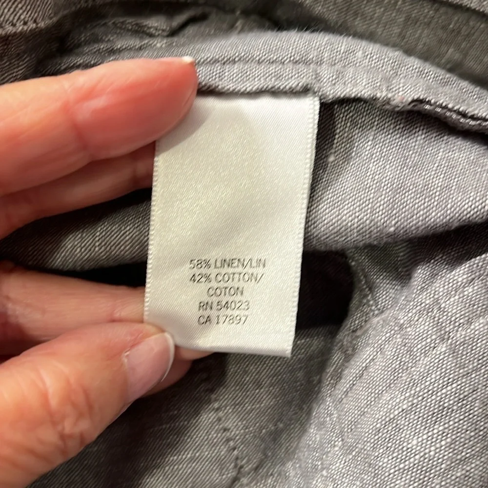 Banana Republic Gray Linen/Cotton Blend Belted Pants Sz 6